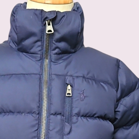 Polo Ralph Lauren Navy Blue Puffer Jacket Size 2 Toddler with Snap-off Hood - Picture 7 of 11